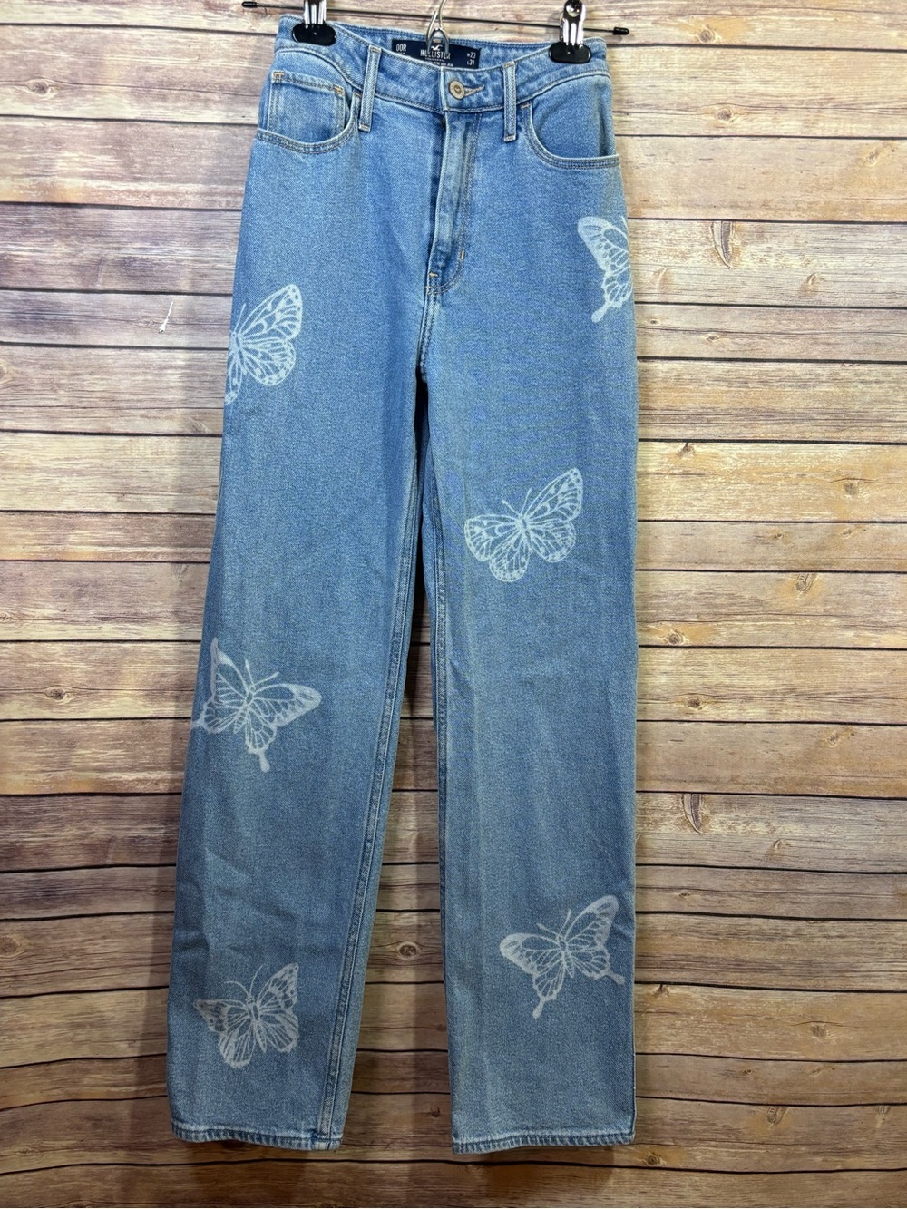 Hollister Butterfly Print Ultra High Rise Dad Jean 00R